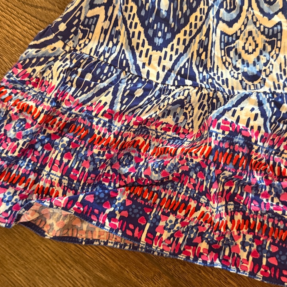 Ruby Rd. Navy and Red Geometric dress - Picture 2 of 8